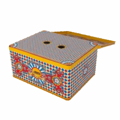 Set Moka Express Carretto Siciliano 2 Tz, 2 Bicchierini In Porcellana E 2 Palettine Dorate -Vico 6. set aperto