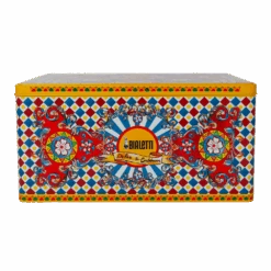 Set Moka Express Carretto Siciliano 2 Tz, 2 Bicchierini In Porcellana E 2 Palettine Dorate -Vico 7. set